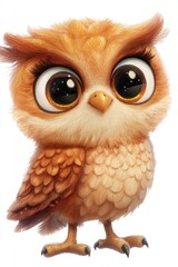 Obraz premium A colorful illustration of an owl with prominent eyes, ideal for children's educational materials or whimsical designs