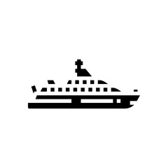 Obraz premium superyacht ship glyph icon vector. superyacht ship sign. isolated symbol illustration