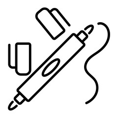 A linear icon of a tattoo marker pen