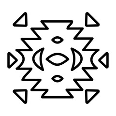 Aztec tattoo icon in linear style 