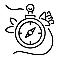 Compass tattoo icon in linear style 