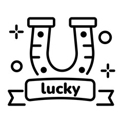 A linear icon of lucky horseshoe tattoo