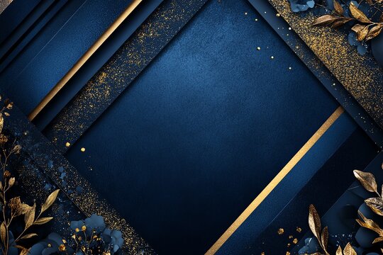 Bleu nuit avec textures m&eacute;talliques et accents g&eacute;om&eacute;triques brillants..