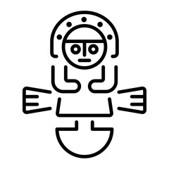 Inca empire icon in linear style 