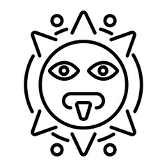 A linear icon of aztec calendar 