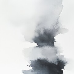 Abstract grey watercolor painting with soft gradients and fluid forms showcasing artistic expression in a minimalist style