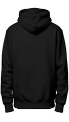 Blank black hoodie template. Hoodie sweatshirt long sleeve with clipping path, hoody for design mockup for print, isolated on white background isolated with white highlights, png