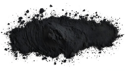 Fototapeta premium Activated charcoal powder isolated on white background isolated with white highlights, png