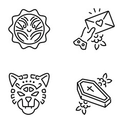 Obraz premium Pack of Tattoo Linear Style Icons