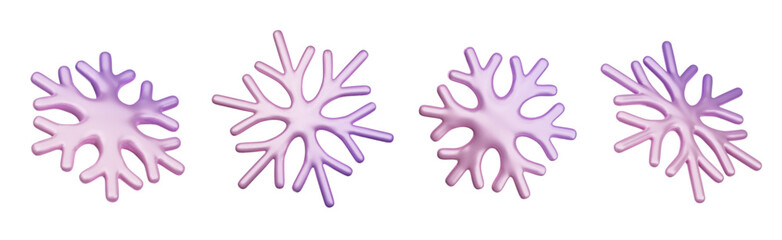 Snowflakes set. Realistic snowflake collection isolated on white background. Christmas decoration. Vector illustration.