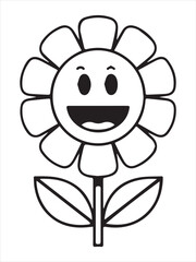 smiling flower cartoon, funny flower cartoon
