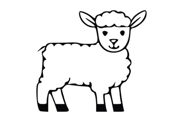 vector of sheep art. illustration of sheep, line drawing of a 
sheep, sheep icon in sketch style.