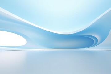 Naklejka premium Aqua Fold Circular Edge Blue Wave Background