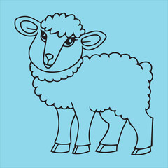 vector of sheep art. illustration of sheep, line drawing of a
sheep, sheep icon in sketch style.