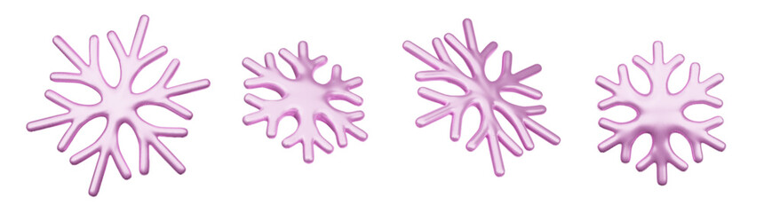 Snowflakes set. Realistic snowflake collection isolated on white background. Christmas decoration. Vector illustration.