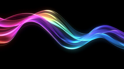 Abstract fluid iridescent holographic neon curved wave in motion colorful background 3d render, Gradient design element for backgrounds, banners, wallpapers, posters and covers