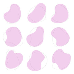 Abstract purple shapes with soft, flowing contours. The composition evokes a feeling of softness and romance due to the muted shade and fluidity of the lines.