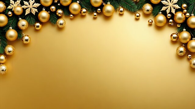golden christmas background .  Decorazioni di natale su fondo oro - Sfondo oro