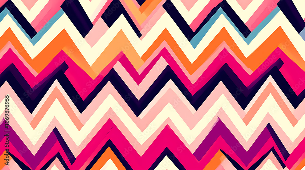 Aufkleber Line background stripe chevron square zigzag pattern seamless abstract vector design