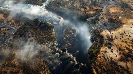 Aerial View of Victoria Falls