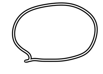 黒縁の吹き出し、中は白背景。