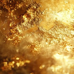 Golden texture with shimmering particles, capturing the essence of opulence and luxury in a close-up view
