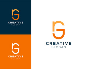 Initial letter RG GR logo design vector illustration