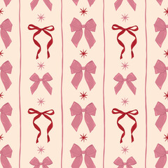 ribbons, bow, coquette, girly seamless pattern background, print, pattern, greeting card, banners, web, wrapping paper, fashion, fabric, textile, wallpaper, cover