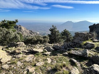 view of the landscape around the El Escorial monastery