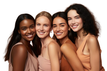 Fototapeta premium PNG Women happy with makeup for cosmetic skincare portrait adult smile.