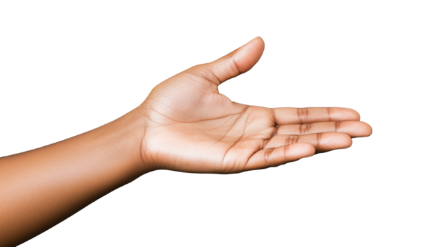 Open hand palm up gesture