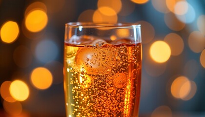 Sparkling Drink with Golden Bubbles
