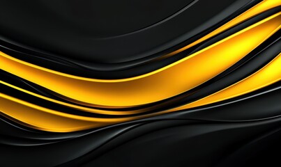 Fototapeta premium Yellow and Black Flowing Abstract 