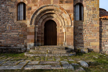 Fototapeta premium San Martín Obispo romanesque church in the north of the Palencia province, Castilla y León, Spain.