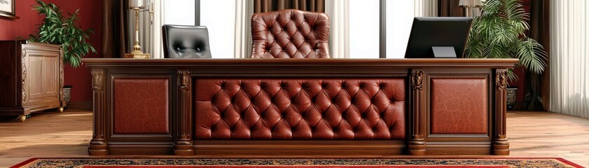 Obraz premium Exquisite Luxury Digital Painting of an Elegant Office