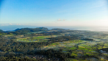 Aerial view of rice terraces landscape