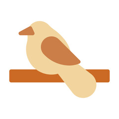 Bird Icon in Color Fill. Flat Style