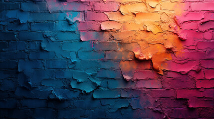 Vibrant Urban Graffiti Mural on Brick Wall with Bold Colors and Intricate Design