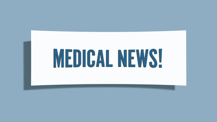 Medical News. A card isolated on blue background.