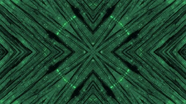 Dark green symmetrical lines kaleidoscopic pattern suitable for abstract backgrounds, modern designs, textile prints, packaging, and digital art projects.