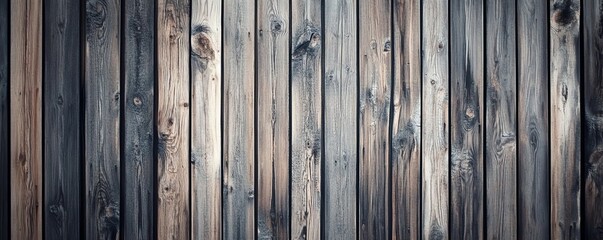 Fototapeta premium Mur en bois de récupération brun-gris avec une apparence usée..