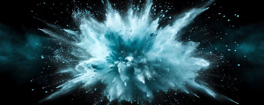Explosion de poudre bleu sarcelle et bleu glacé pour un effet hivernal apaisant..