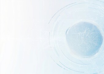 Obraz premium background of a blue gradient with a globe, a line tech grid, and white space in the middle for text Generative AI