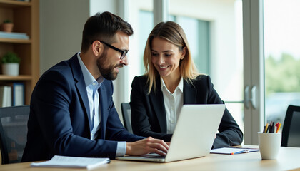 Fototapeta premium Business Collaboration in Modern Office