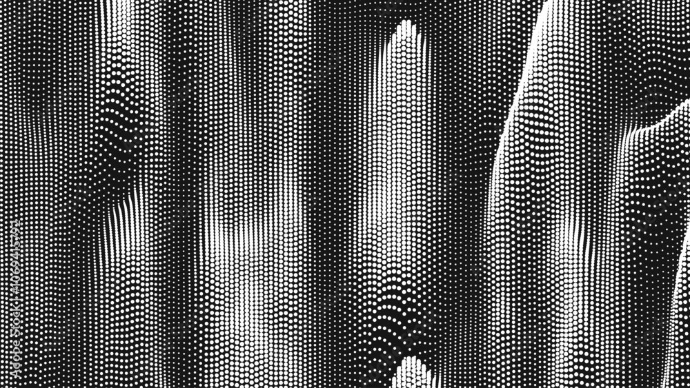 Wall mural point wave vertical threads texture. abstract dot background. technological cyberspace background.