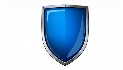 modern blue shield on White background PNG