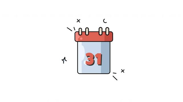december 31st calendar icon animation illustration motion graphic design