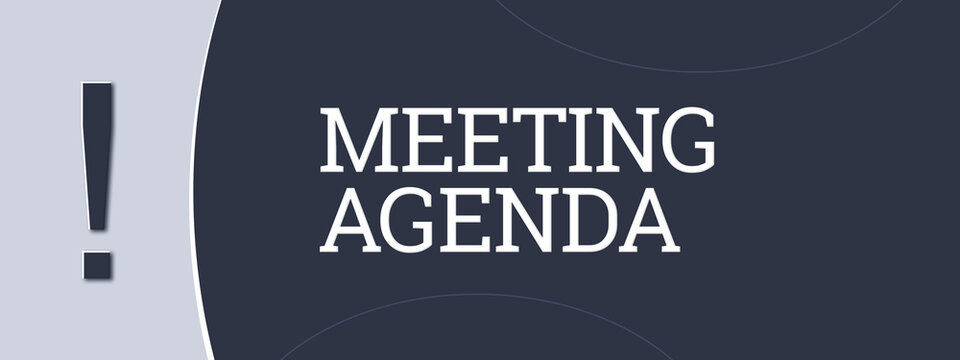 Meeting Agenda. A blue banner illustration with white text.