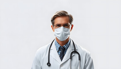 Doctor with health insurance healthcare graphic isolated with white highlights, png