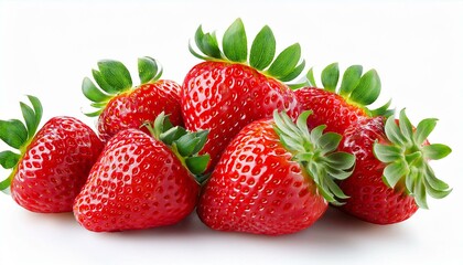 strawberries on isolate White background, PNG